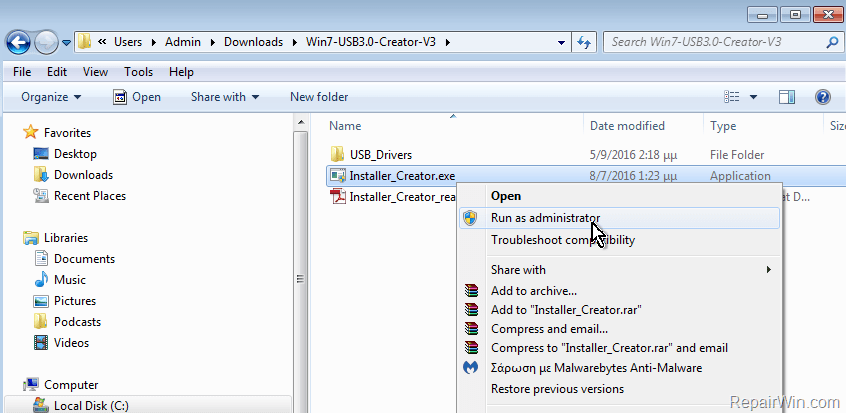 how to use intel windows 7 usb 3.0 creator utility